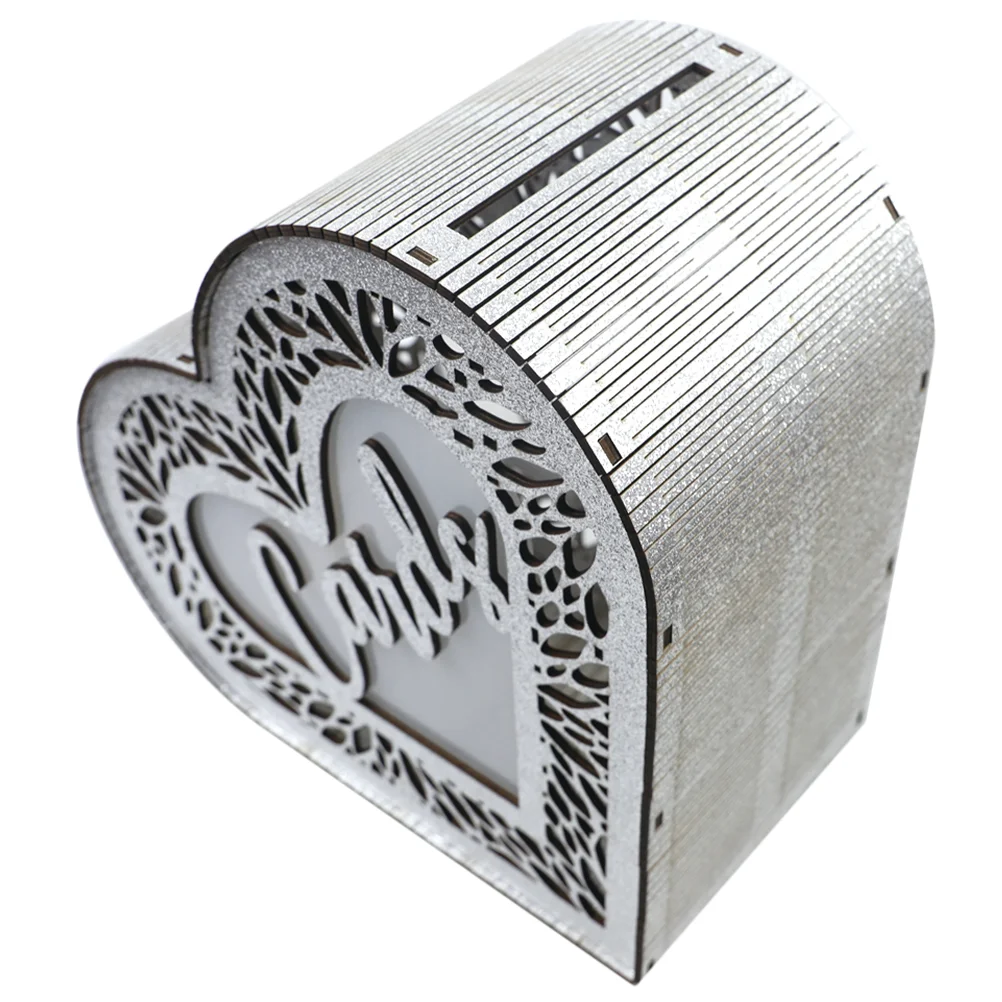 

Blessing Card Container Greeting Cards Wood Holder Light Post Wedding Wooden Baby