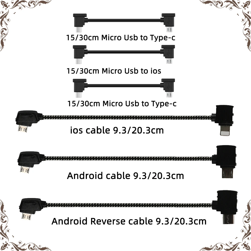 

Data Cable OTG Remote Controller to Phone Tablet Connector USB TypeC IOS Extend for DJI Mavic MINI/2/3 Pro/SE/Pro/Air/Mavic 2/3