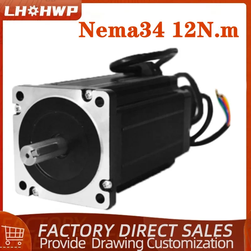 

Nema34 CNC Stepper Motor 86BYGH 6A 12N.m 14mm Body Length 150mm NEMA 34 CNC Router Engraving Milling Machine 3D Printer