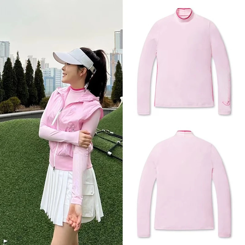 

New Spring and Summer Korean Golf Slim Casual Long-sleeved T-shirt Fashion Versatile Top Bottom Shirt