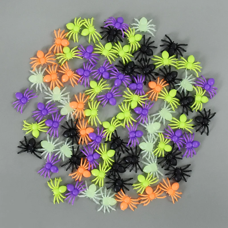 

200/36pcs Horror Spider Small Plastic Fake Spider Toys Halloween Party Bar Home Decoration Haunted House Simulation Tricky Props
