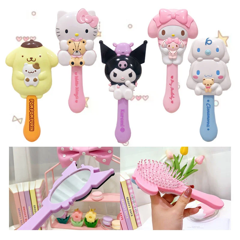 

Аниме My Melody KTcat Cinnamoroll Kuromi мультяшный Стайлинг искусственные милые массажные подушки безопасности расческа Антистатическая расческа