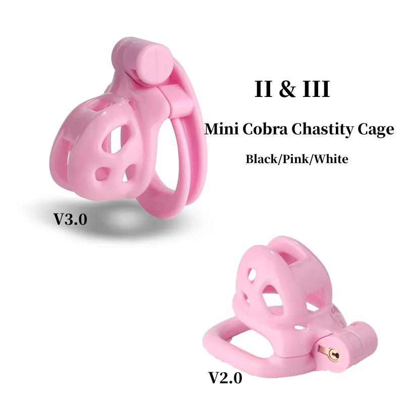 

2023 Mini Cobra Chastity Cage Male Chastity Belt Device CB Lock Anti-Cheating Restraint with 4 Rings Adult Sex Toy for Men Sissy