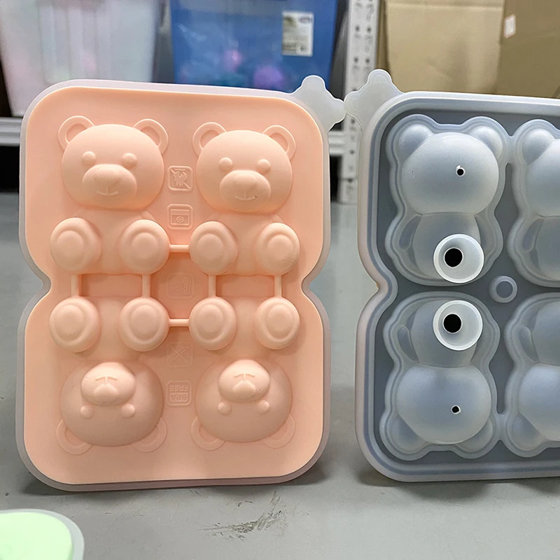 Силиконовая сетка форма для льда с красным медведем самодельная молока чая кофе