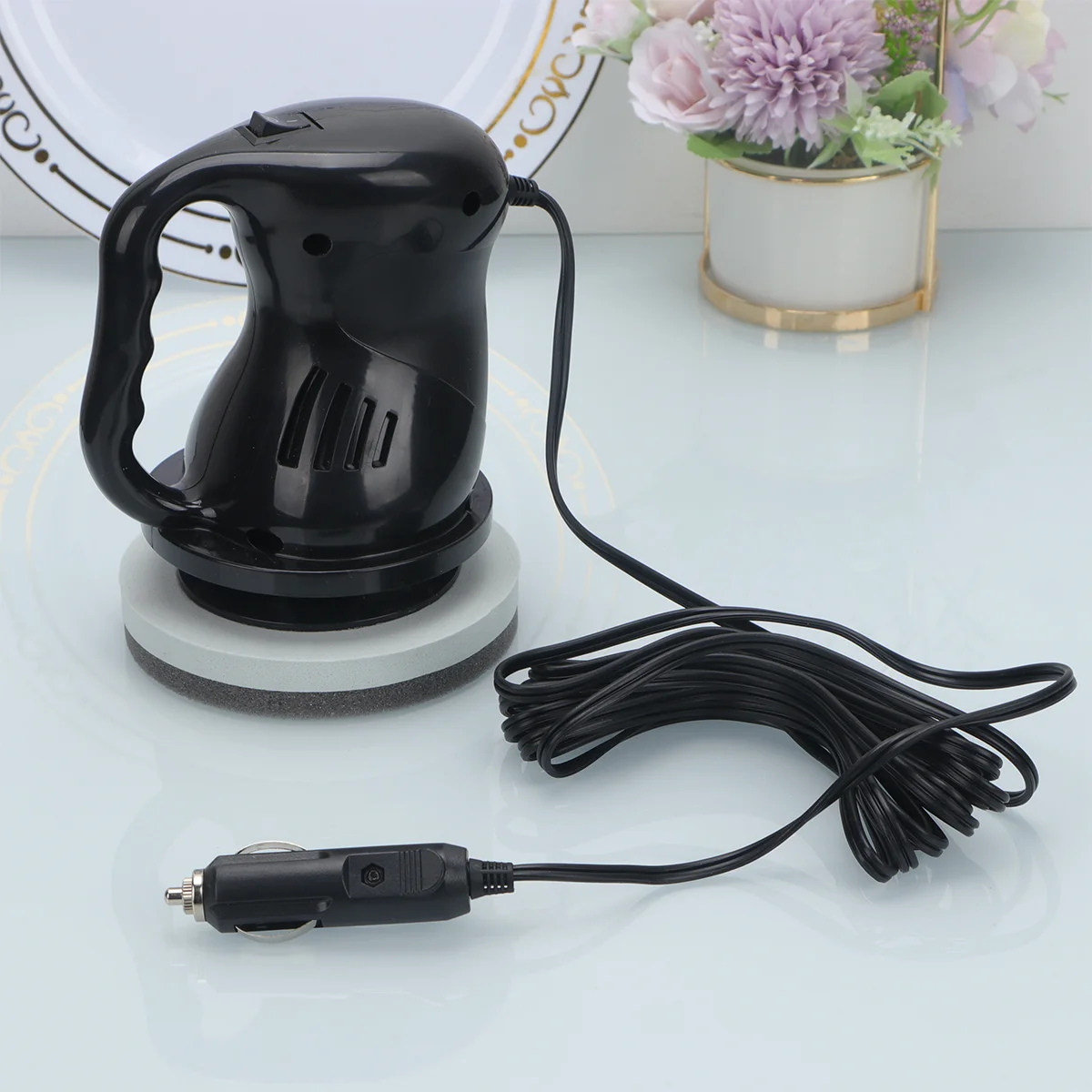 

12v Car Polisher Car Polisher Car Wax Polishing Machine Automobile Seal Scratch Repair 12V Mini Waxing Machine (Black)