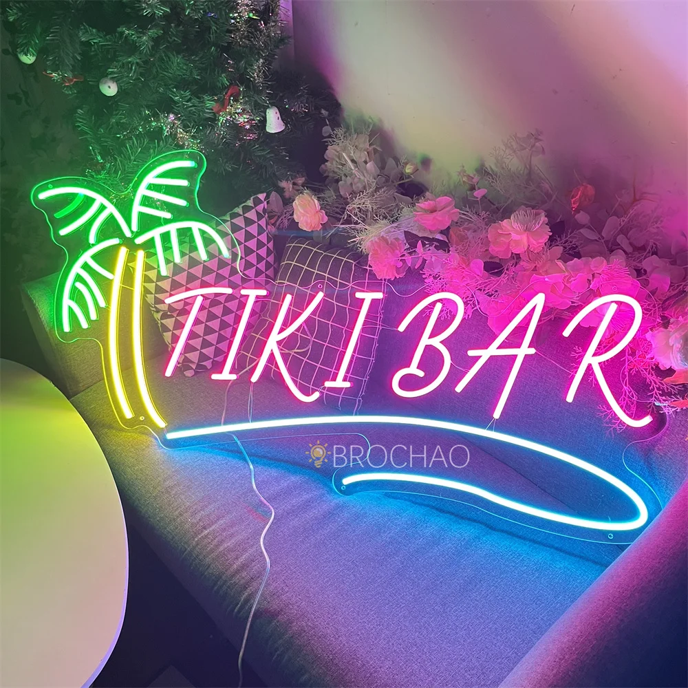 

Tiki Bar Open Neon LED Sign Lights For Seaside Beer Bar Pub Club Party Wall Decoration Neon Lights Wall Lamps Signs Room Decor