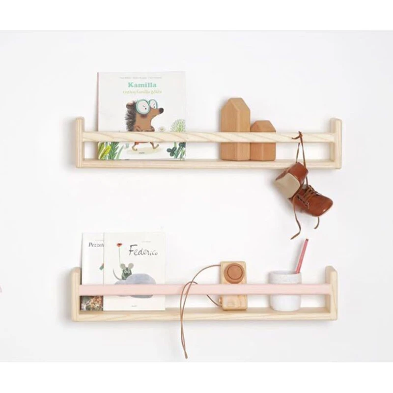 

D7YD Wall Mounted Storage Shelf Wooden Floating Plant Pot Rack Bookshelf Organizer