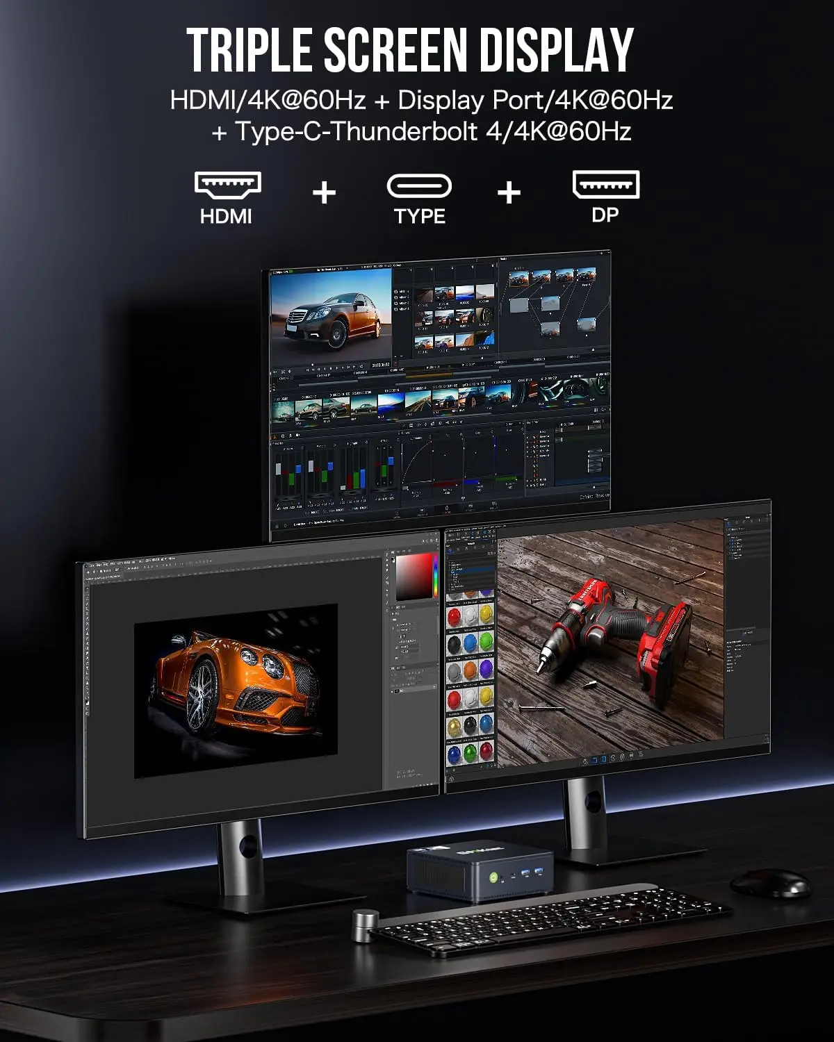 Для GMKtec K7 Plus Intel i7-13620H Gaming Mini PC 10-core 16-thread 16/32GB DDR5 512GB/1TB SSD компьютер настольный ПК