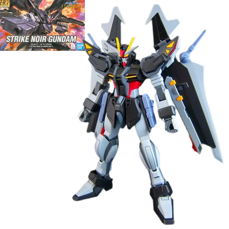

Bandai Genuine Gundam Assembled Model Kit HG SEED 1/144 GAT-X105E Strike Noir Gunpla Anime Action Figure Toys Gift For Children