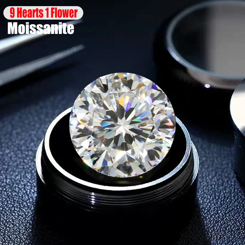 5 мм ~ 15 круглые 9 сердец и 1 цветочная огранка свободные муассанитовые камни VVS1
