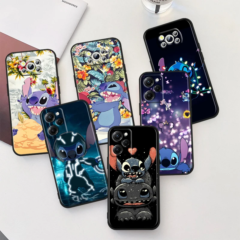 

Lilo And Stitch For Xiaomi Poco X5 C55 C50 M5 M4 X4 X3 F3 GT NFC M3 C3 M2 F2 F1 X2 Pro Silicone Black Phone Case Coque Capa