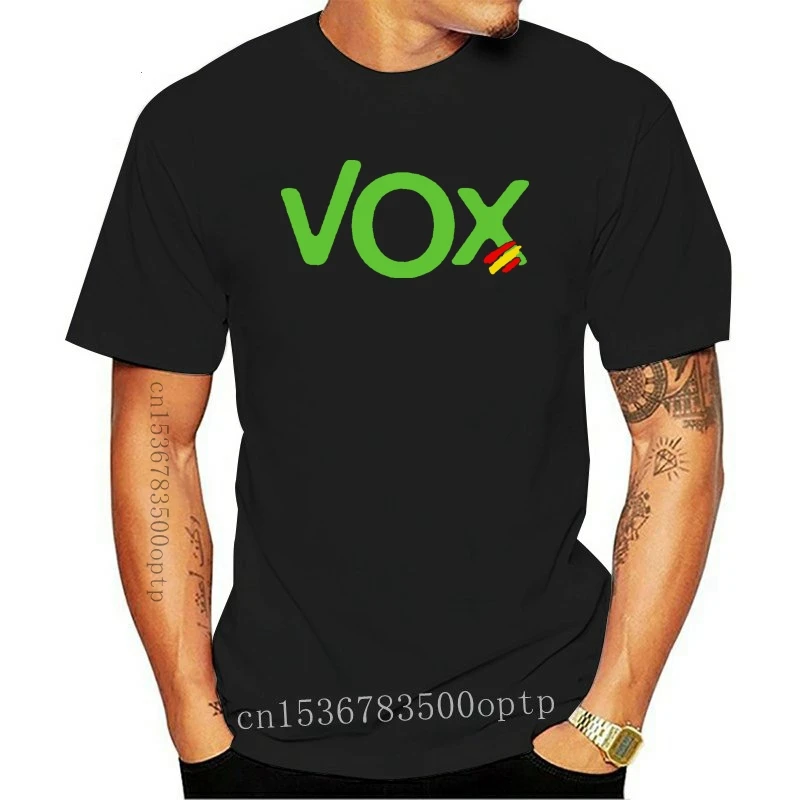 Мужская одежда новая Camiseta-Футболка-Roly Con Logo Vox Espa?a Повседневная футболка |