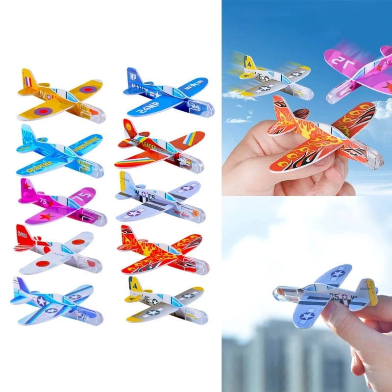 

Mini Gliders for Kids Bulk Set of 10 Lightweight Planes with Various Designs Random Color Flying Airplanes Party Favor