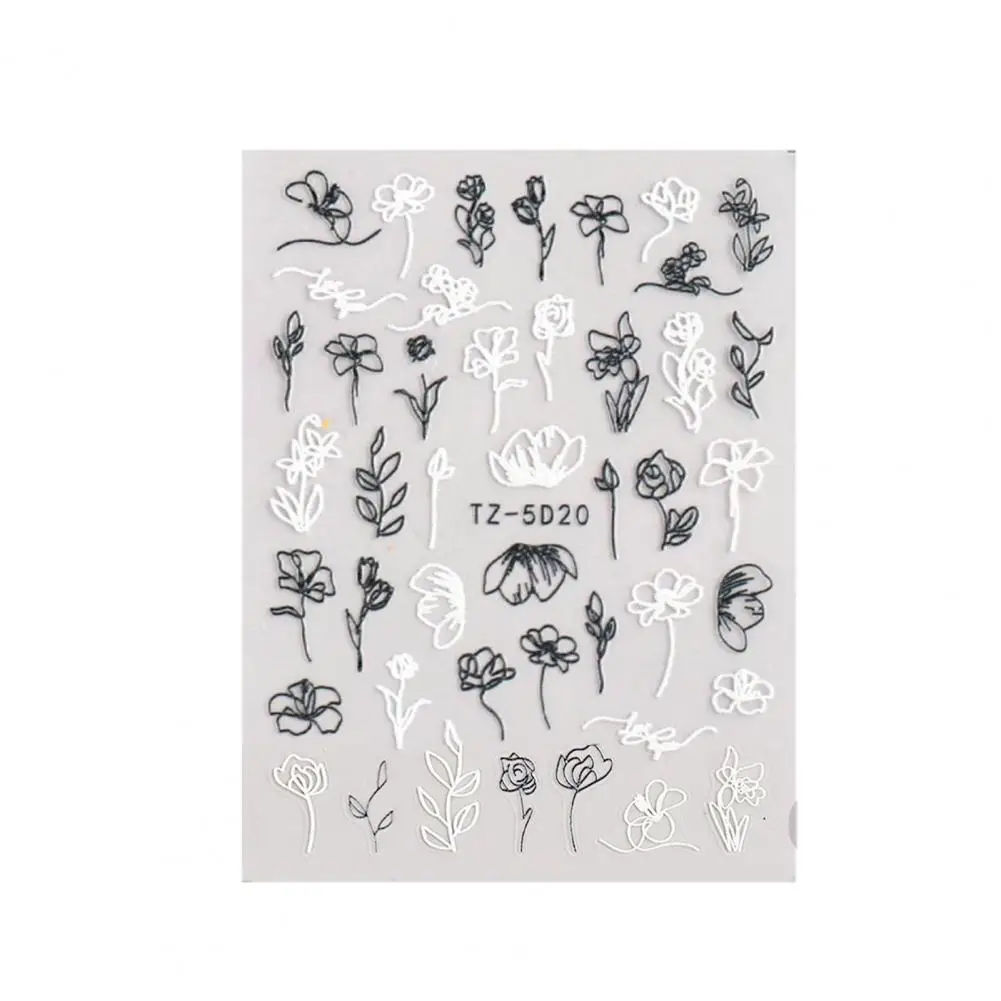 

1 Set Manicure Sticker Excellent Flower Nail Decal Elegant Manicure Designs Multiple Styles Decorative Nail Decal