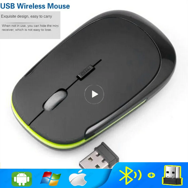 

Computer Ergonomic Optical Mice Battery Ultrathin Mouse Wireless Mouse Wireless 2.4ghz Macbook Mini Usb Mause For Laptops Pc