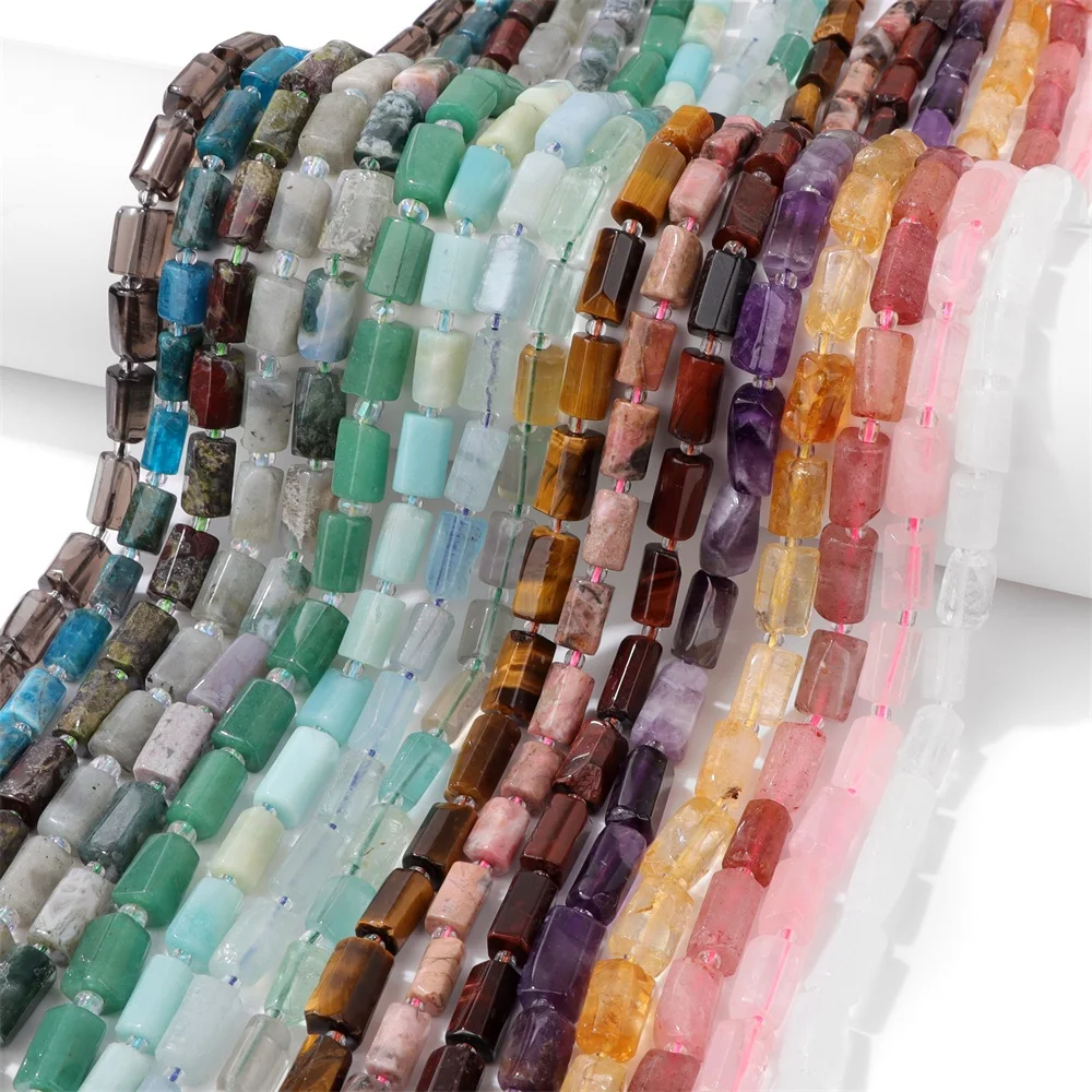 Аквамариновые бусины для изготовления ювелирных изделий 8x12 мм