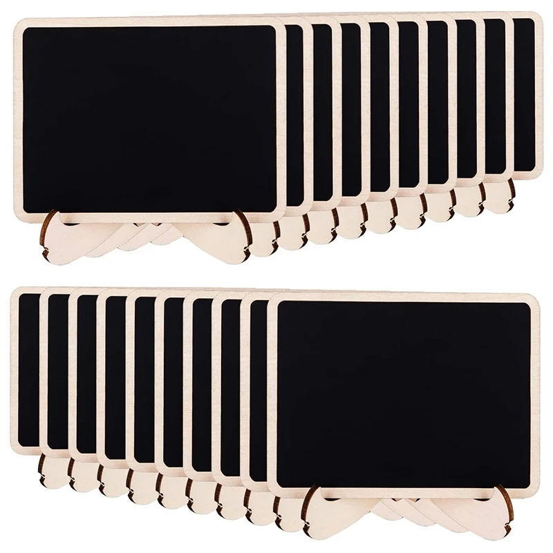 

Wood Mini Chalkboards Signs With Support Easels, 20 Pack