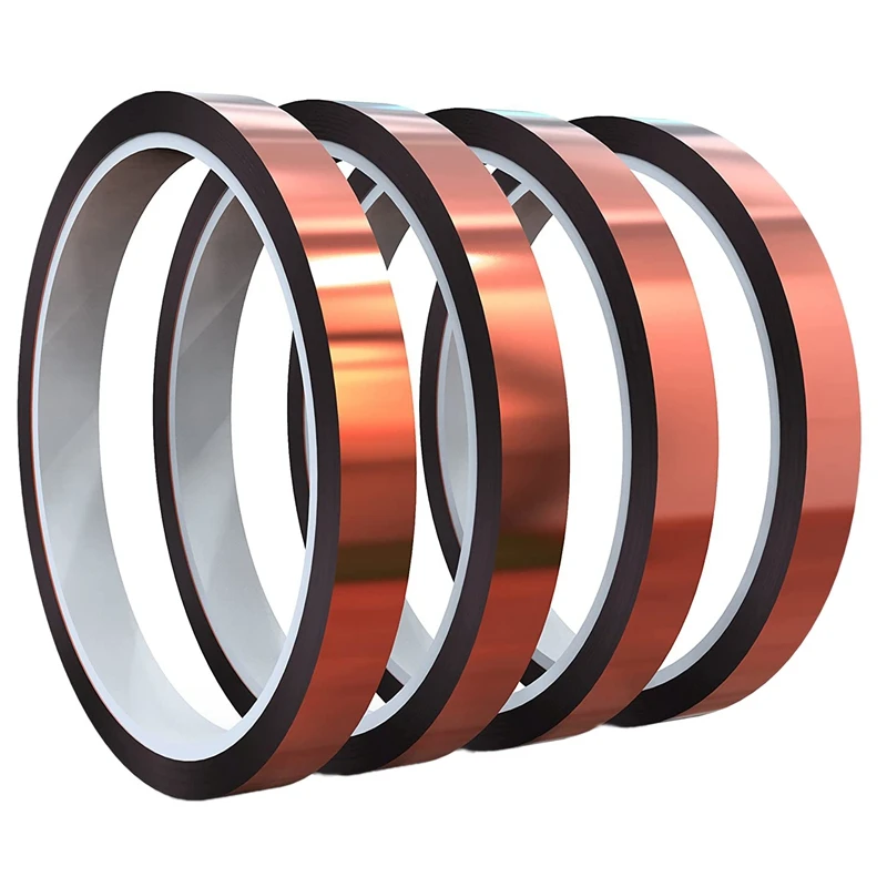 

4 Roll Heat Tape For Sublimation 10Mm X 33M Strong Adhesive Heat Resistant Tape Perfect For 3D Printer PCB Boards