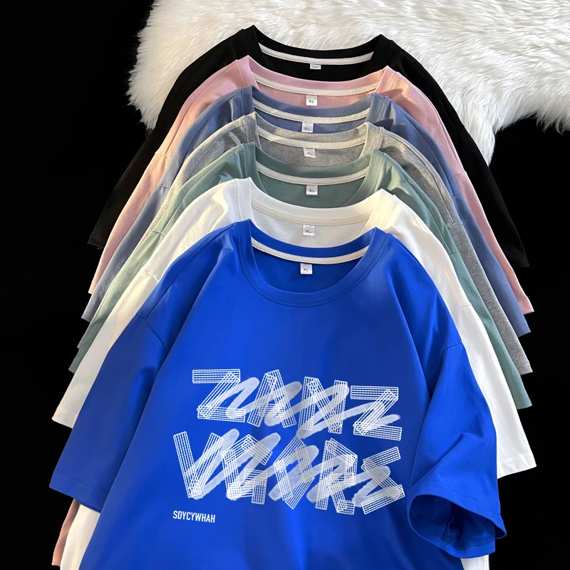 

Hot money! Heavyweight short sleeve t-shirt men's Klein Blue Half Sleeve Hong Kong Style t-shirt men's