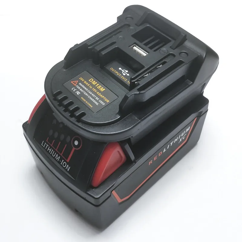 

FULL-20V To 18V Battery Conversion Dm18M Li-Ion Charger Tool Adapter For Milwaukee Makita Bl1830 Bl1850 Batteries