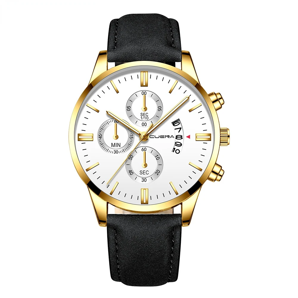 

2022 Fahsion Leather Strap Watch for Men Sports Casual Military Waterproof Quartz Wristwatches Relogio Masculino Reloj Hombre