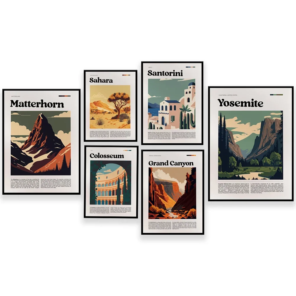 Постер Zhongling в виде пагоды Японии Аризоны Сахары Африки Египта Судана Ирландии