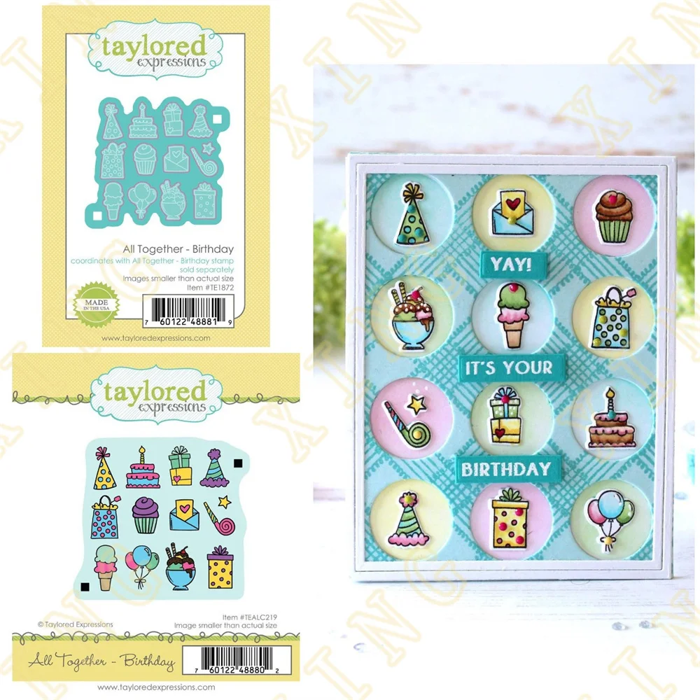 

Metal Cutting Dies Clear Stamps All Together - Birthday Scrapbook Diary Secoration Embossing Template DIY Greeting Card Handmade