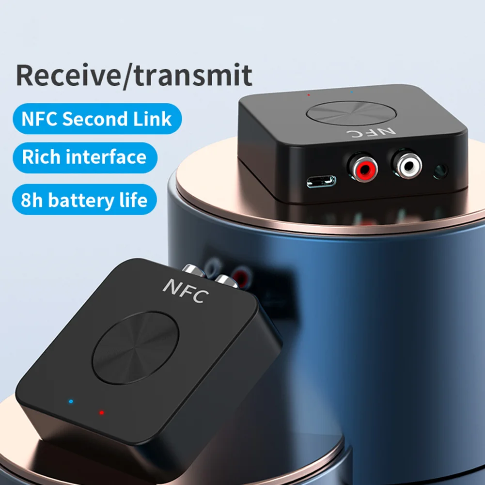 

2in1 Bluetooth Receiver NFC Bluetooth-compatible 5.0 Music Receiver Wireless Handsfree Car Adapter Audio Receiver Transmitter