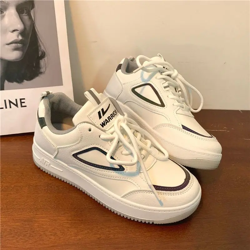 

Женские кроссовки спортивные, Вулканизированная подошва, повседневная обувь для бега, белые, в стиле Харадзюку, на весну