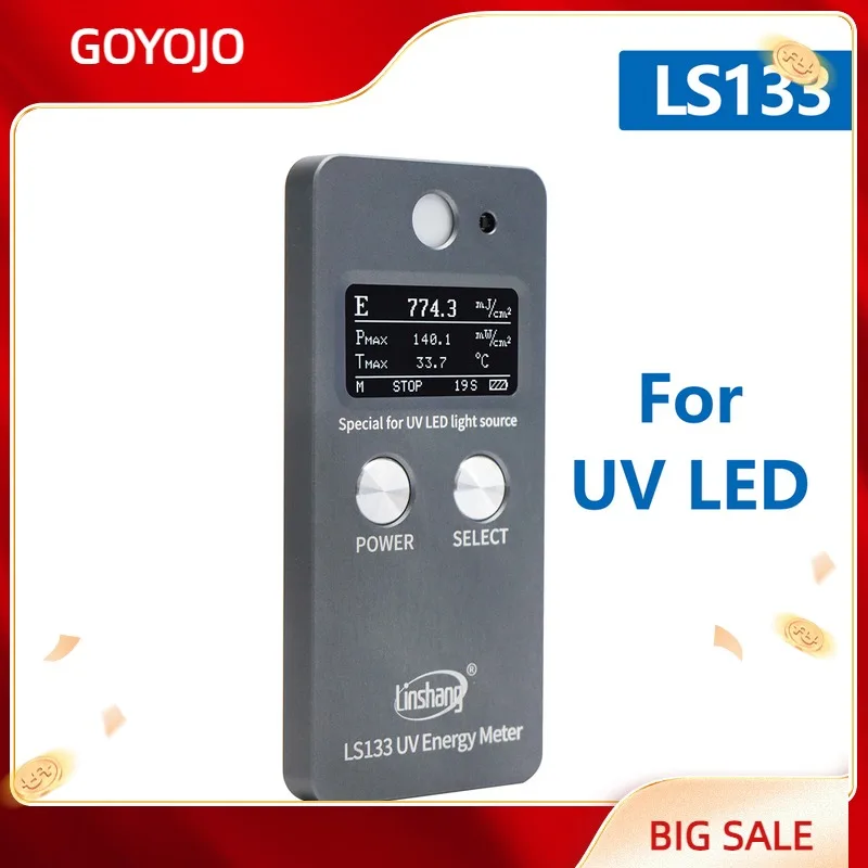 

Linshang LS133 UVA LED Energy Meter Radiation for 365nm 385nm 395nm 405nm Ink Glue Coating Curing Exposure Printing