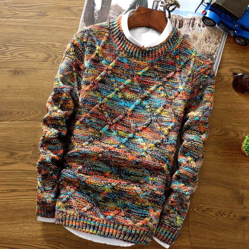 

Suéter informal para hombre, Jersey ajustado de manga larga, Chaqueta de punto a la moda, Otoño e Invierno
