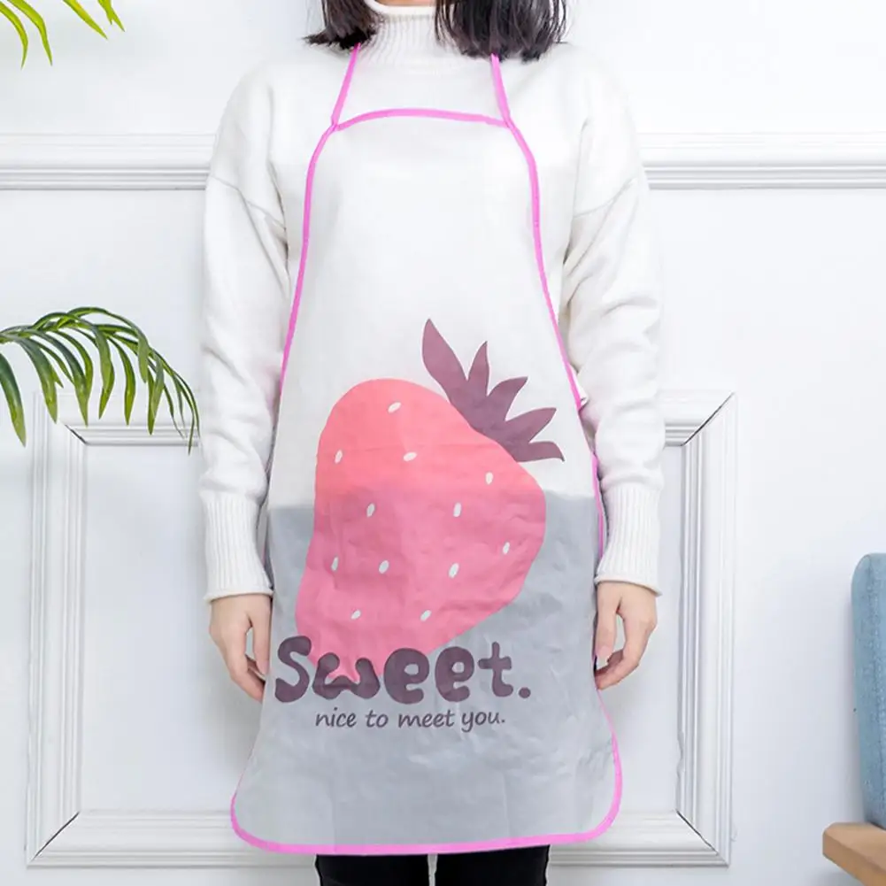 

Cooking Apron Cute Cartoon Fruit Printed Pvc Waterproof Oil Proof Creative Apron