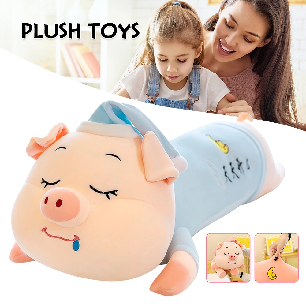 

Cute Sleepy Pig Throw Pillow Super Soft Stuffed Animals Plush Toy for Children Cartoon Doll Plush Figure Toy for Girls MU8669