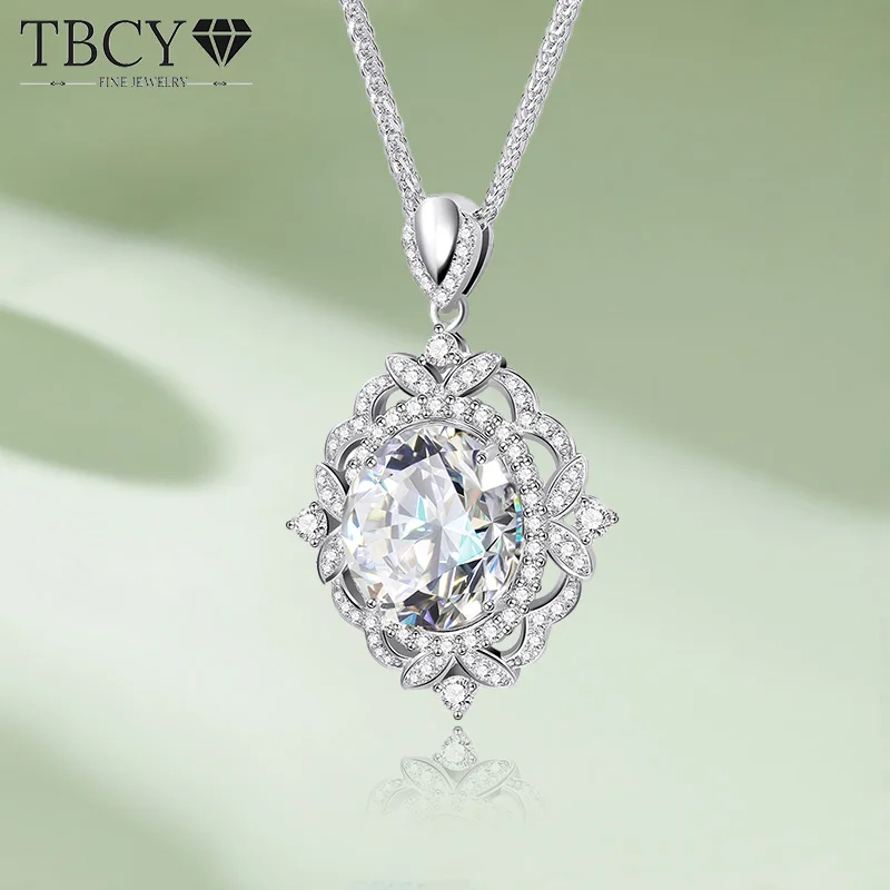 Женское Ожерелье с кулоном TBCYD колье из серебра 925 пробы овальной огранкой и