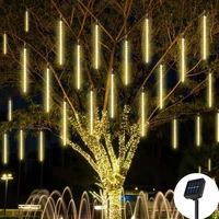 8 tubes solar led meteor shower light street garland waterproof string fairy light for outdoor garden patio christmas lights