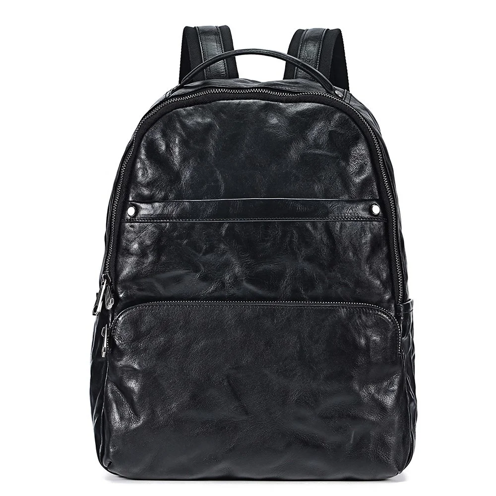 

Рюкзак мужской из натуральной кожи, повседневная вместительная винтажная дорожная сумка для ноутбука 15,6 дюйма, модный ранец на плечо