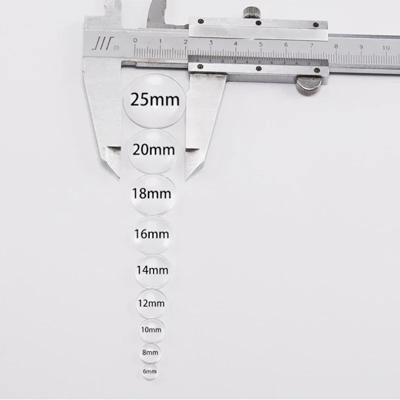 Стеклянный кабошон для украшения елки 12/16/18/25 мм