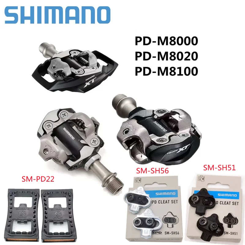 

SHIMANO DEORE XT Pedals PD-M8100/M8000/M8020 Self-Locking SPD Pedals MTB Components Mountain Bike Parts with box with SM-SH51
