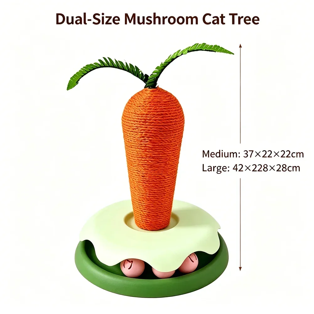 Фото Когтеточка для кошек Carrot Cat, вертикальная, из сизаля, маленькая/большая, 22/28 см, игрушка для заточки когтей, защита мебели №4