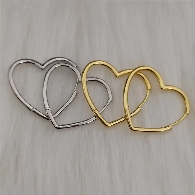 Позолоченные серьги-кольца в форме сердца для женщин и девушек свадебные