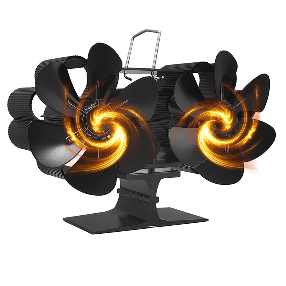 

12Blades Mini Fireplace Fan Heat-powered Stove Fan No Battery or Electricity Required Log Wood Burner Eco Quiet Fan Efficient