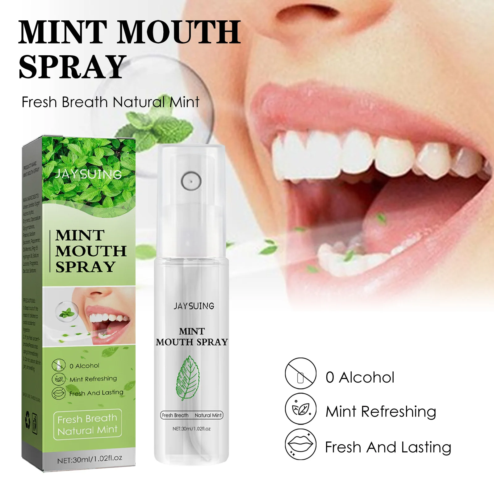 Mint Mouth Spray Breath Freshener Bad Breath Treatment Smoke Smell Removes Female Male Kissing Portable Lasting Air Freshener