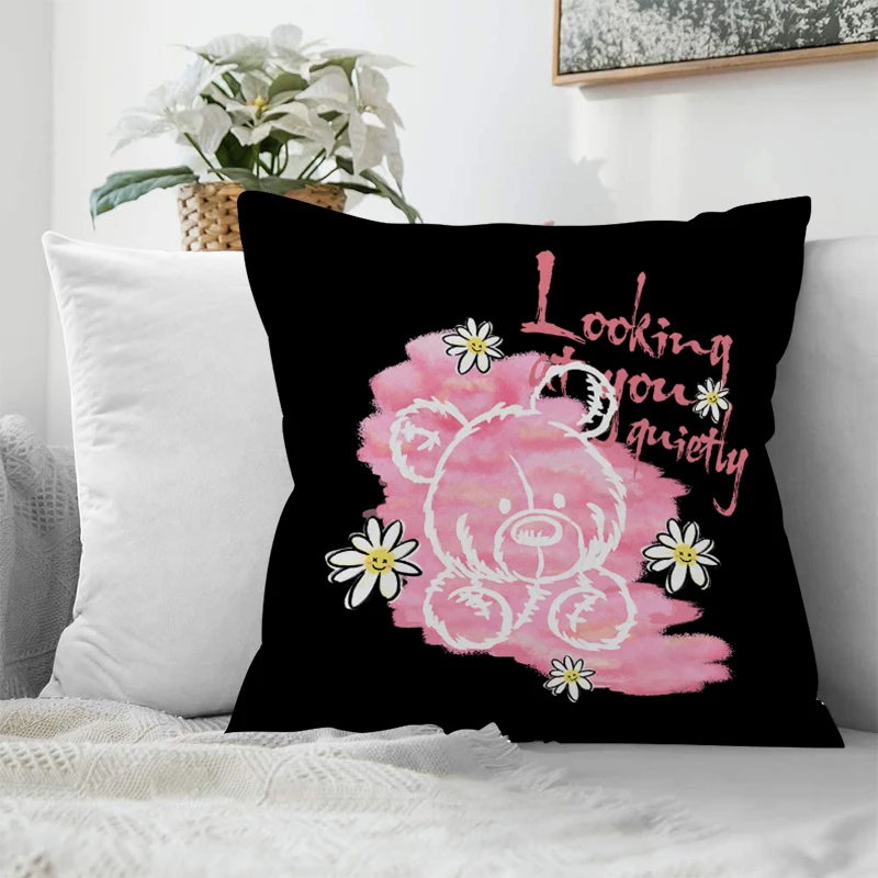 

Decorative Cushion Covers Bear Throw Pillows Cushions Home Decor Anime Pillow Cover 40x40 Pilow Cases Pillowcase Sofa 45x45 Body