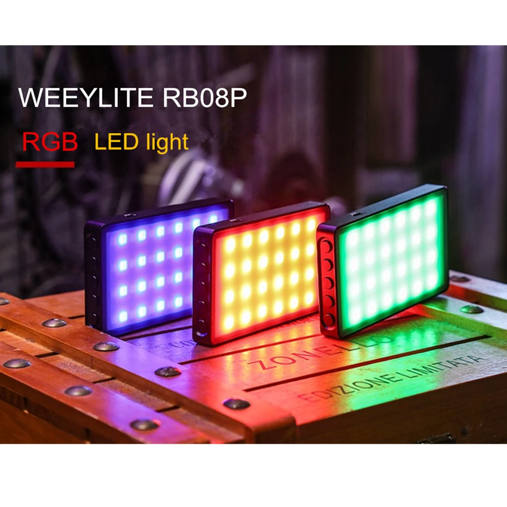 Weeylife RB08P RGB Светодиодная лампа для камеры полноцветный выход светильник комплект с регулируемой яркостью 2500K-8500K двухцветная панельная ламп...