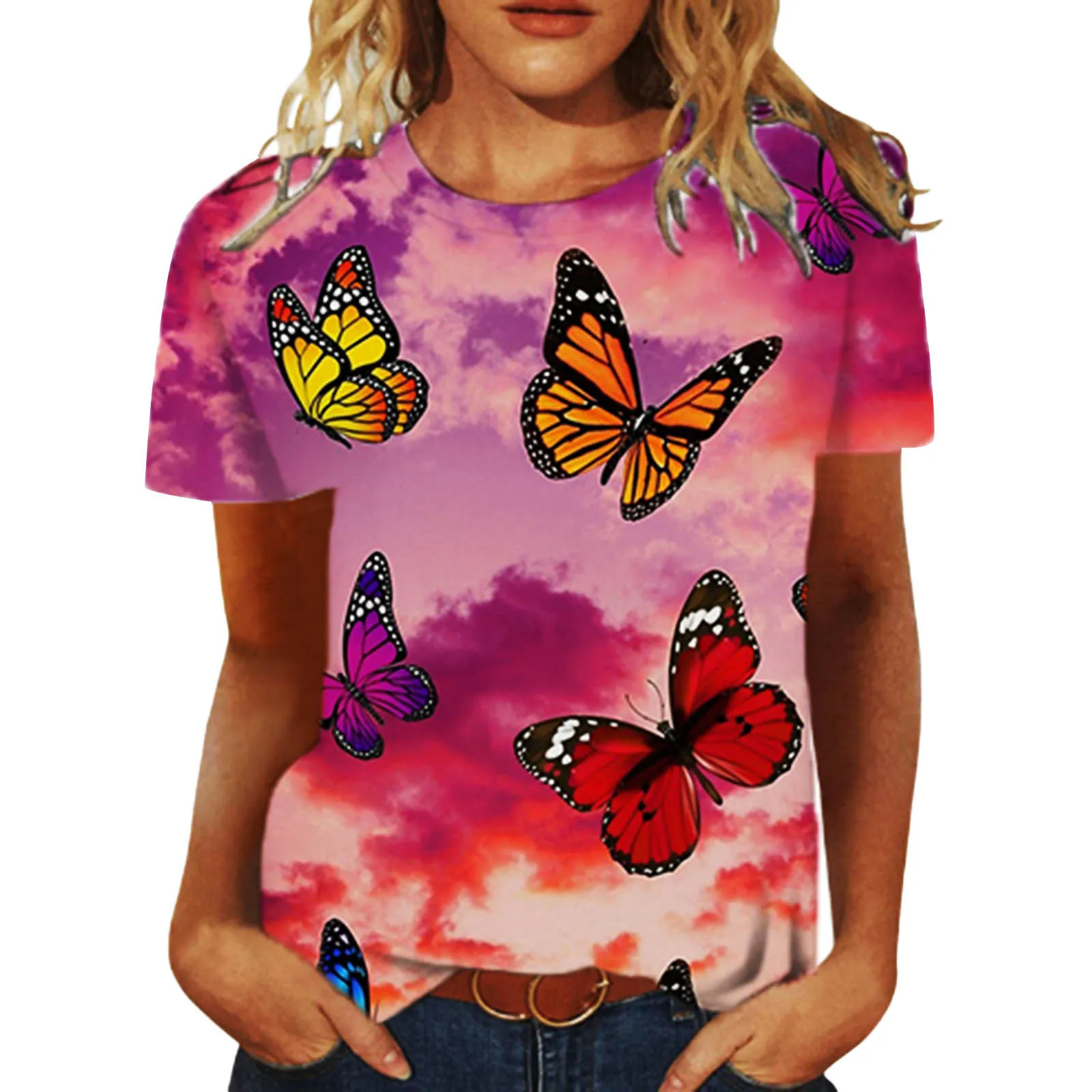 

Women's Western Ethnic Style Pattern Printed V Neck T Shirt Western Style Short Sleeve Printed Tunic 100 Sleeve Button Front Top