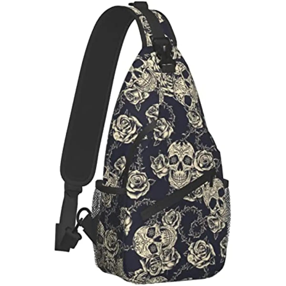 

Skull Rose Sling Bag Crossbody Travel Hiking Chest Backpack Shoulder Daypack for Women Men