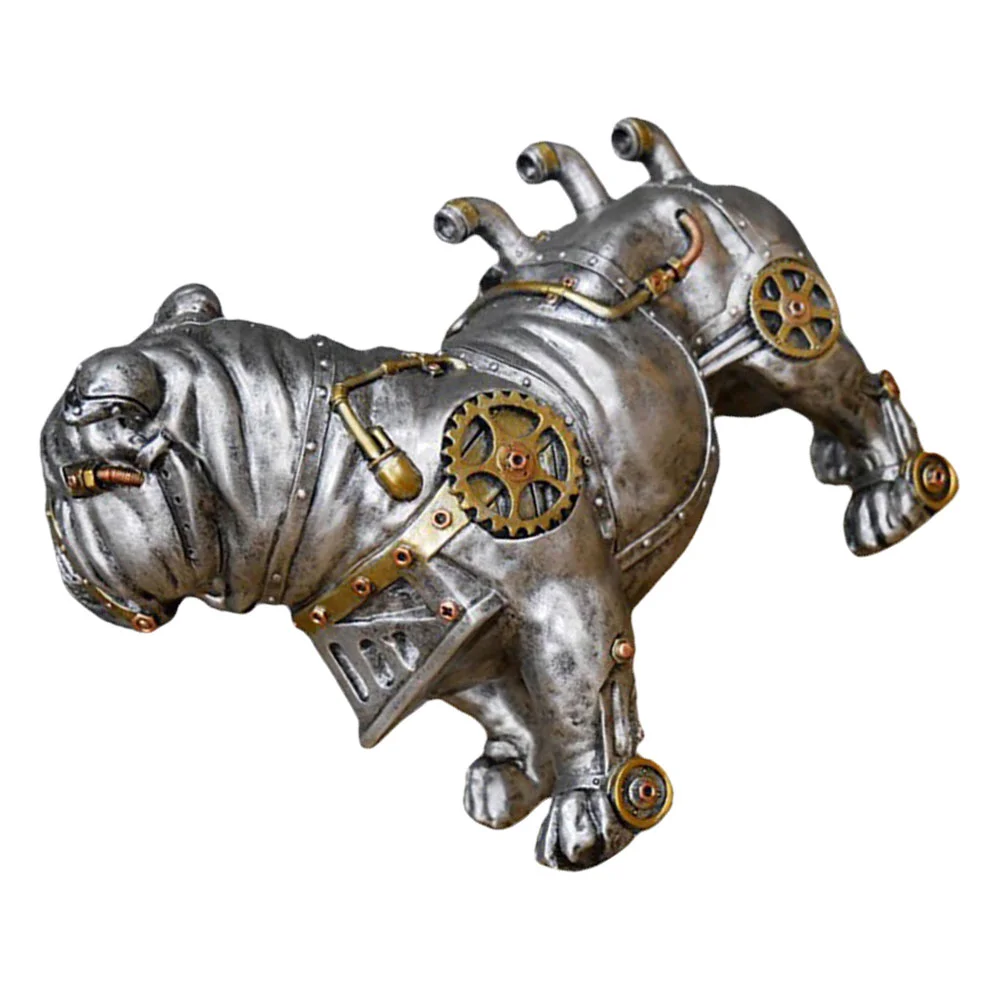 

Desktop Animal Dog Sculpture Figurine Figurines Decor Resin Ornaments Ornament Indoor Dashboard Vintage Adornment Steampunk