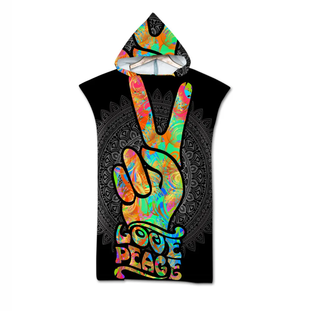 Быстросохнущий гидрокостюм с принтом из микрофибры меняющий халат банный плащи