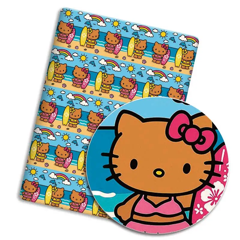 Фото Ткань Sanrio из хлопка и полиэстера, 140x50 см, для пэчворка, детского домашнего текстиля, шитья, кукольных платьев, штор №3