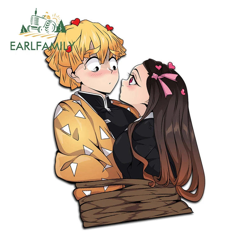 EARLFAMILY 13 см x 10 см для убийцы демонов, камадо, незуко, агатсума, зенитсу, Стильные наклейки, автомобильная этикетка